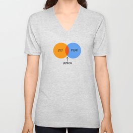 The Venn of Improv (Orange/Blue) V Neck T Shirt