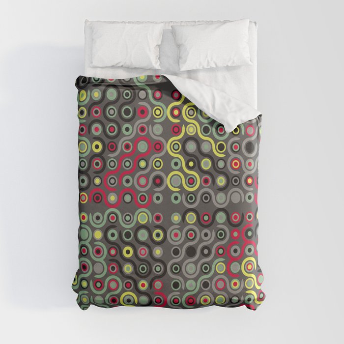 Seamless geometric pattern with colored elements, vintage abstract background Duvet Cover