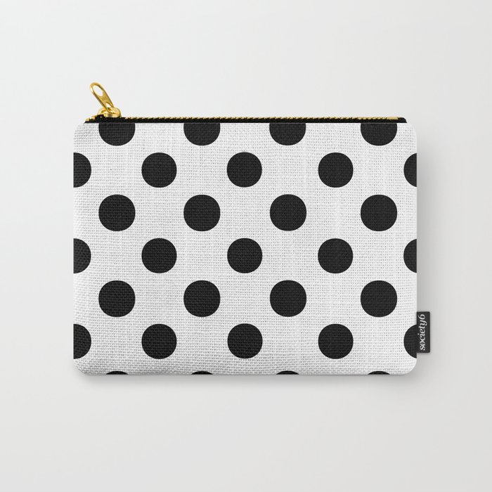 Polka Dots (Black/White) Carry-All Pouch