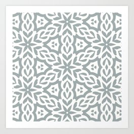 Grey Stars Pattern Art Print