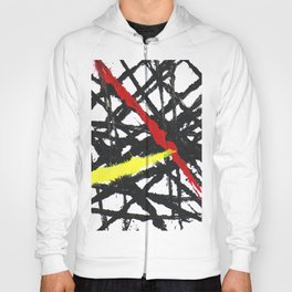 Abstract Red, Black and Yellow Hoody