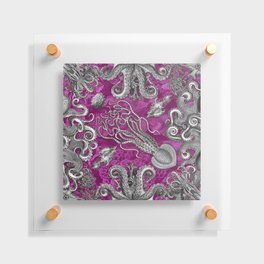 The Kraken (Pink, Square, Alt) Floating Acrylic Print