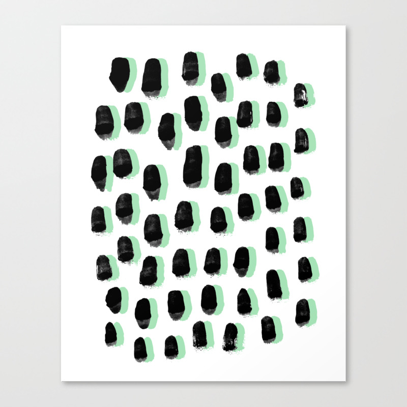 Shift Pattern Mint Pastel Black And White Minimal Dots Painting