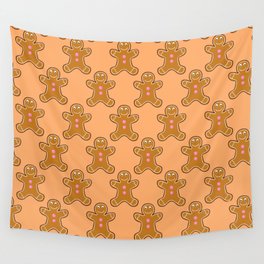 Brown Gingerbread Men Wall Tapestry