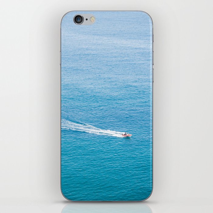 Spain Photography - Speed Boat Traveling Over The Beautiful Sea iPhone Skin