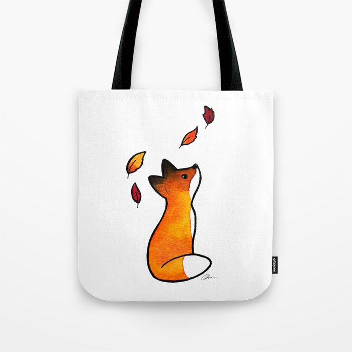 The Fox in The Leaves Tote Bag
