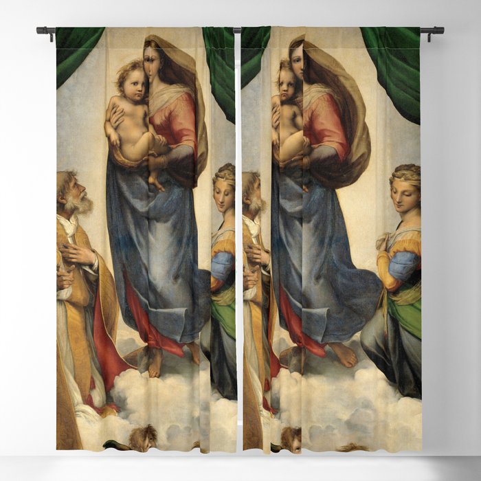 The Sistine Madonna Oil Painting By Raphael Blackout Curtain By Podartist Society6
