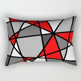 Triangels Geometric Lines red - grey - white Rectangular Pillow