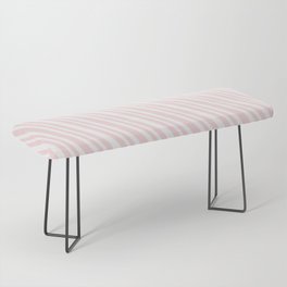 Minimalist Pastel Pink White Geometrical Stripes  Bench