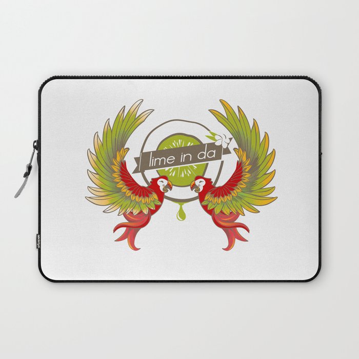 Lime in the coconut and two scarlet macaws. Laptop Sleeve