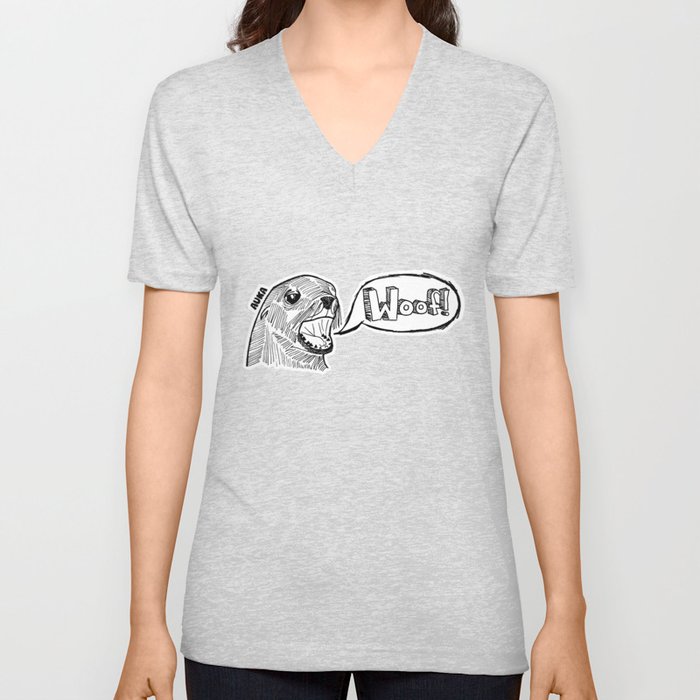 Sea Lion Woof! V Neck T Shirt