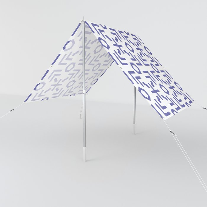 Periwinkle and White Art Deco Abstract Pattern - Pantone 2022 Color of the Year Very Peri 17-3938 Sun Shade