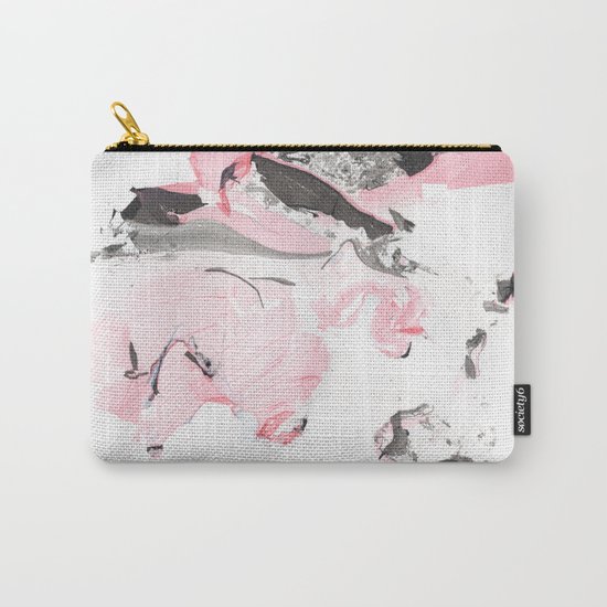 Pink and grey marble Carry-All Pouch
