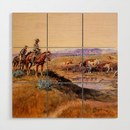 “Worked Over” Western Art by Charles M Russell Wood Wall Art