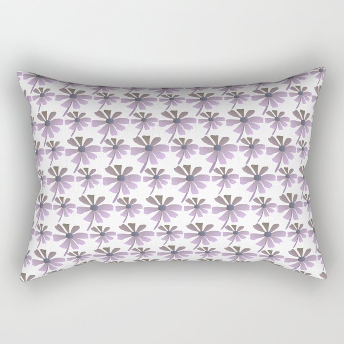Daisies In The Summer Breeze - Purple Hue Rectangular Pillow