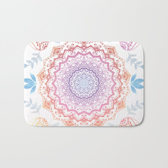 BOHO HAMSA MANDALA Bath Mat