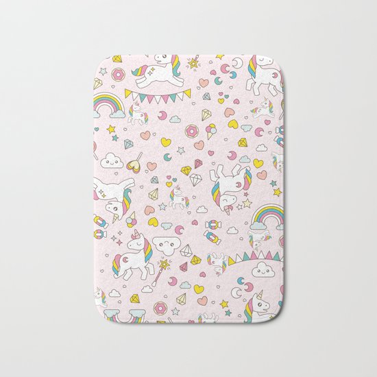 Unicorn Pattern Bath Mat