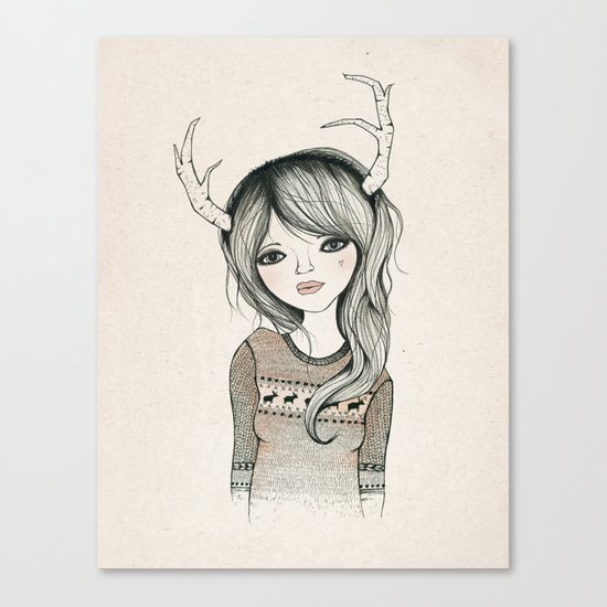 Antler Girl Canvas Print