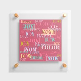Enjoy The Colors - Colorful typography modern abstract pattern on  Terracotta Red color background  Floating Acrylic Print