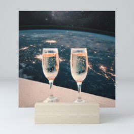 It's Champagne Time (without vintage halftone texture) Mini Art Print
