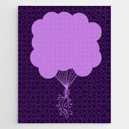 Purple Party Balloons Silhouette Jigsaw Puzzle