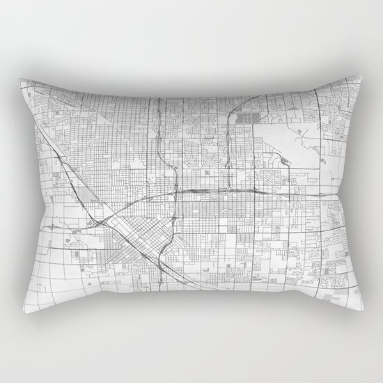 Fresno Map Line Rectangular Pillow