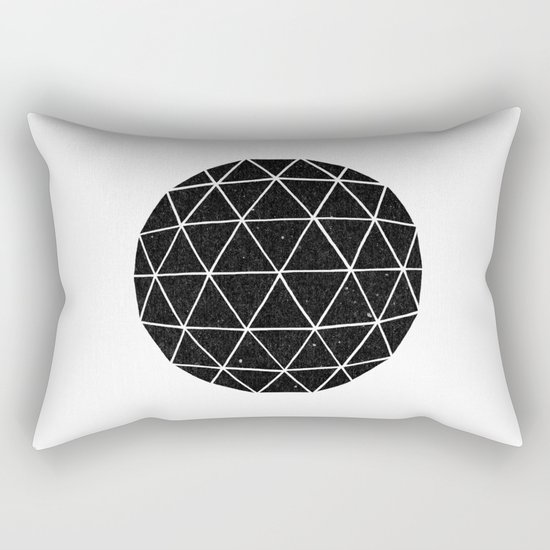 Dark Geodesic Rectangular Pillow