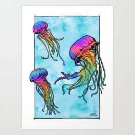 Psychedelic Jellyfish Art Print