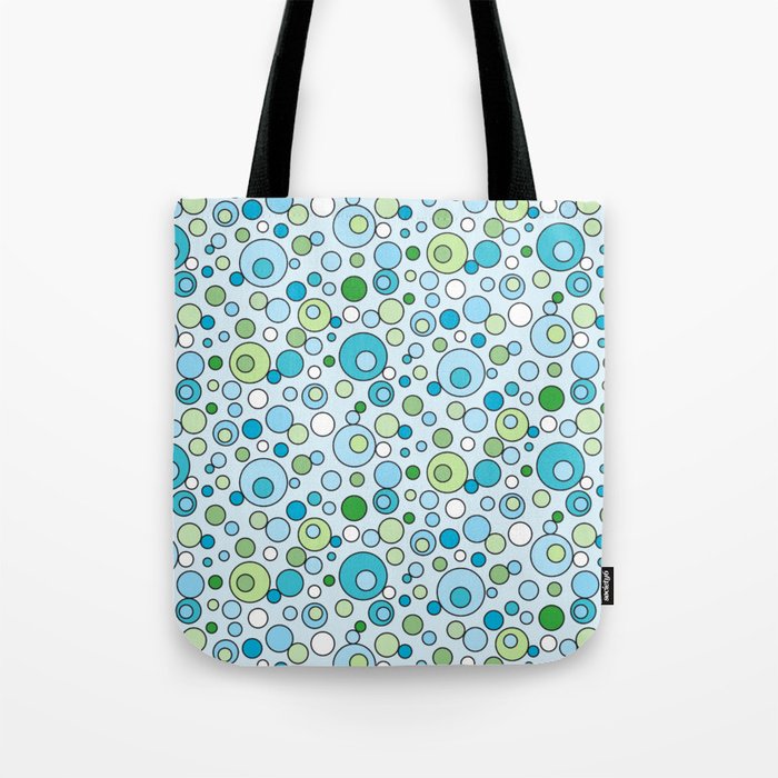 Turquoise Blue and Green Bubbles Spot Pattern Tote Bag by L.J. Knight ...