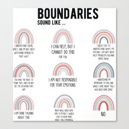 Boundaries Mental Health Reminder for Counselors Canvas Print