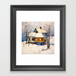 House in the Snow Framed Art Print