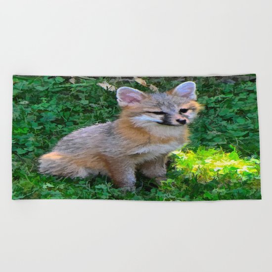 Little Grey Fox Beach Towel
