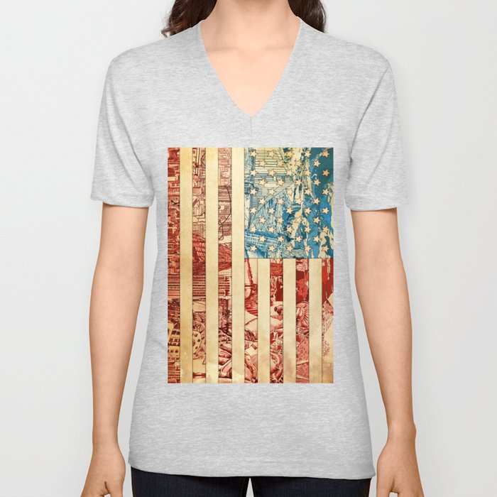 USA V Neck T Shirt