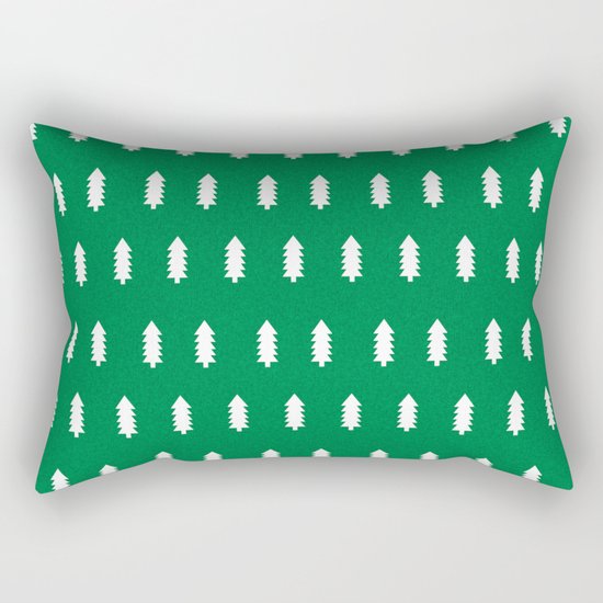 Christmas Trees minimal modern green and white holiday christmas decor Rectangular Pillow by ...