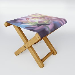 Soft Pastel Dahlia In Pink And Blue Folding Stool