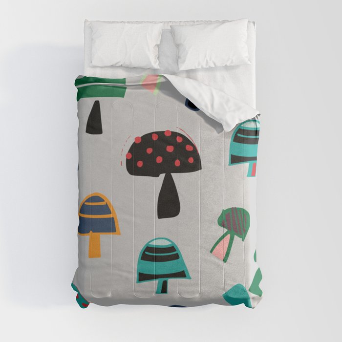 Cute Mushroom gray Comforter