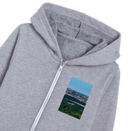 New York City Manhattan skyline and Central Park aerial view Kids Zip Hoodie