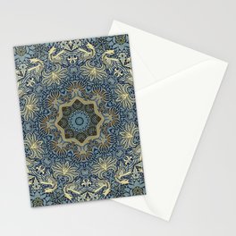 William Morris Inspired Vintage Dragon Pattern Stationery Card