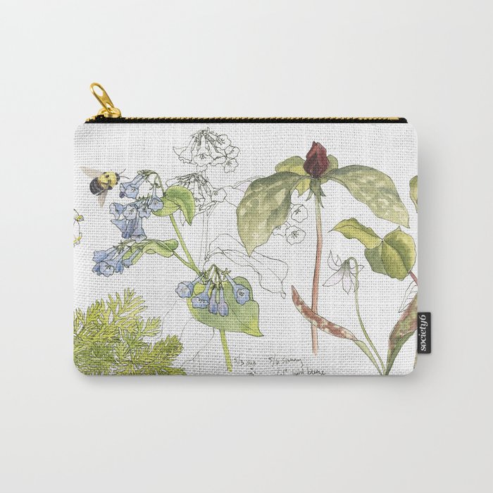 Spring Wildflowers Sketch Carry-All Pouch