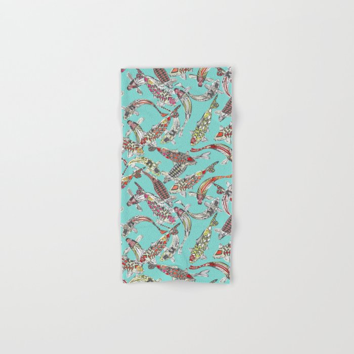 lucky koi blue Hand & Bath Towel