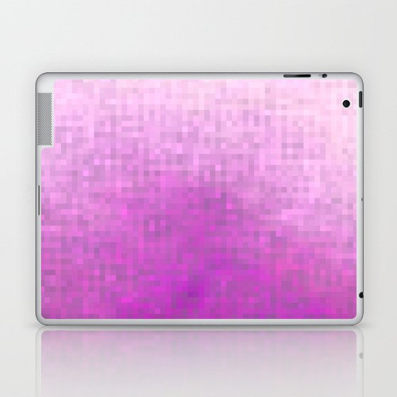 graphic design geometric pixel square pattern abstract in purple pink Laptop & iPad Skin