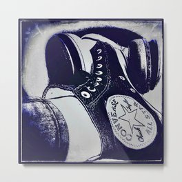 High Street. Metal Print | Typography, Black And White, High Tops, Sneakers, Graphite, Digital, Ink, Graphicdesign, Pop Art, Grunge 