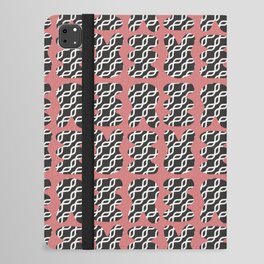 Black and white ornament repeat pattern in pink iPad Folio Case