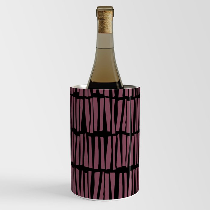 Black and Purple Vertical Dash Stripe Pattern Pairs DE 2022 Popular Color Mahogany Cherry DE5020 Wine Chiller
