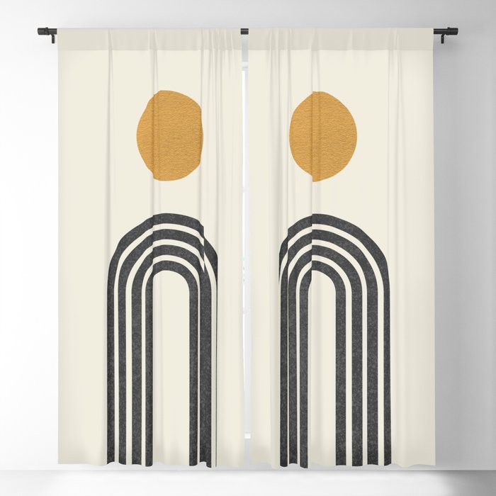 Mid Century Modern Gold Blackout Curtain By Moonlightprint Society6