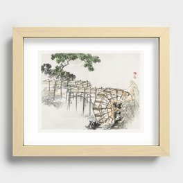 Water wheel by Kōno Bairei (1844-1895) Recessed Framed Print