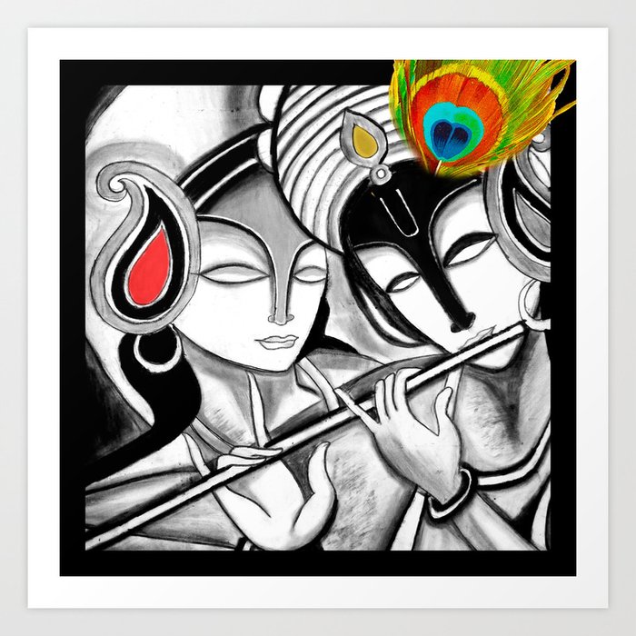 Radha Krishna Art Print By Nargiscreations Society6