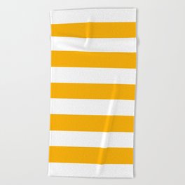 UCLA gold - solid color - white stripes pattern Beach Towel