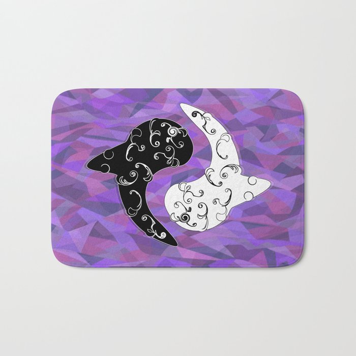 Ying Yang and the White Whale  Bath Mat