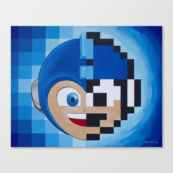 Half Mega Pixel Man Canvas Print